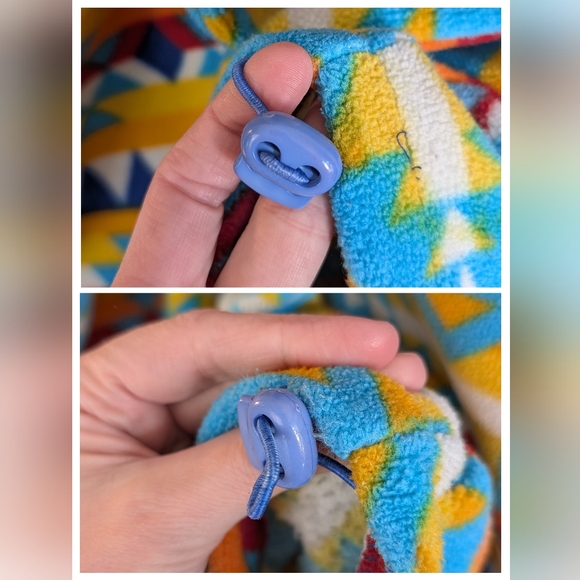 Vintage Massive Outdoor Supply Fleece Half Zip Hoodie, Blue & Orange, Size L - Picture 11 of 15